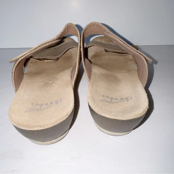 DANSKO Vienna Gold Metallic Sz 40/9 Gold Nappa Casual Slide Flip Flop Sandal - Picture 8 of 15